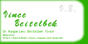 vince beitelbek business card